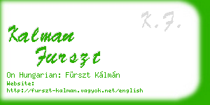 kalman furszt business card